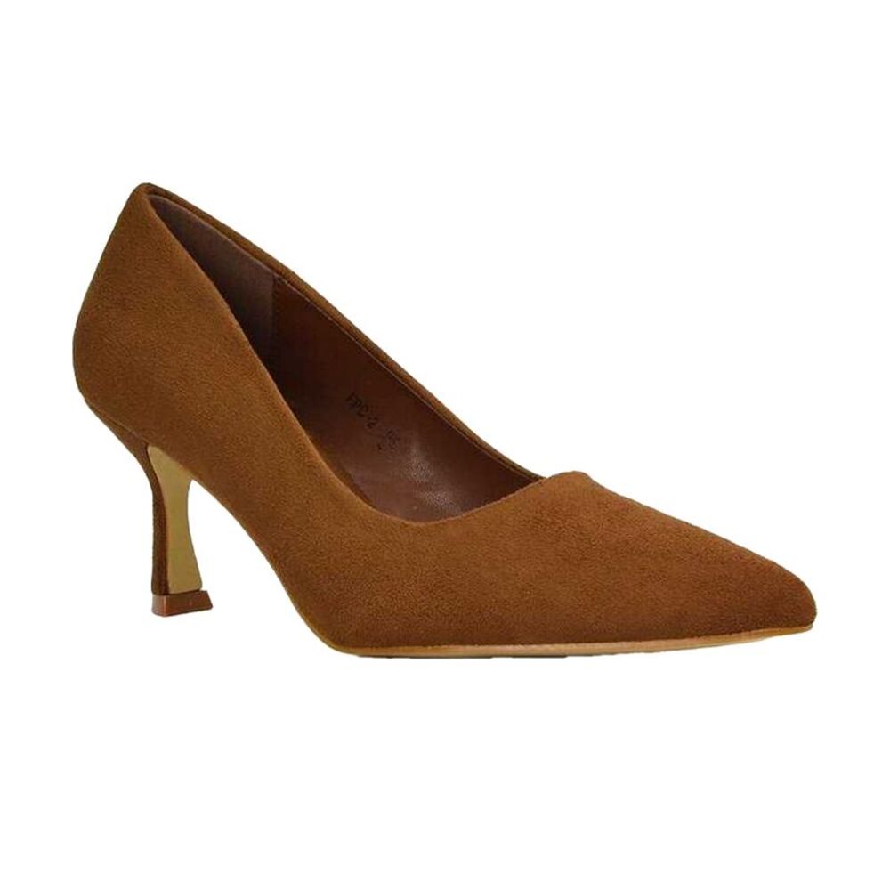 XY London Womens/Ladies Lisa Pointed Mid Stiletto Court Shoes / Brown
